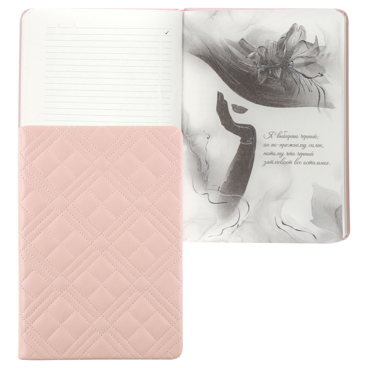 Ежедневник, недатированный, А5, твердый картон 7Бц, кожзам, поролон, 164 листа, цвет розовый, Inspired by fashion Лайка, Escalada.