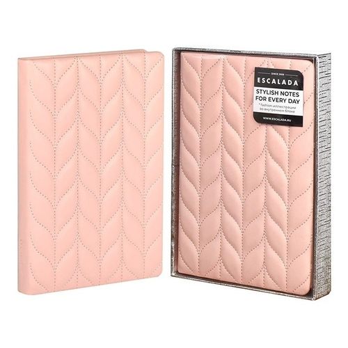 Ежедневник, недатированный, А5, твердый картон 7Бц, кожзам, поролон, 164 листа, цвет розовый, Inspired by fashion Лайка, Escalada.