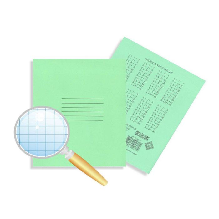 Тетрадь в крупную клетку. 12л. Однотонная серия