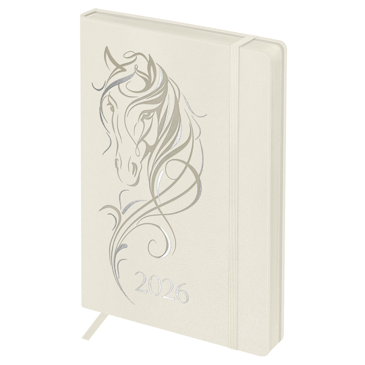 Ежедневник датированный 2026г., А5, 176л., твердый переплет, кожзам, BG "Horse. Bourbon", цветной срез, с резинкой, карман