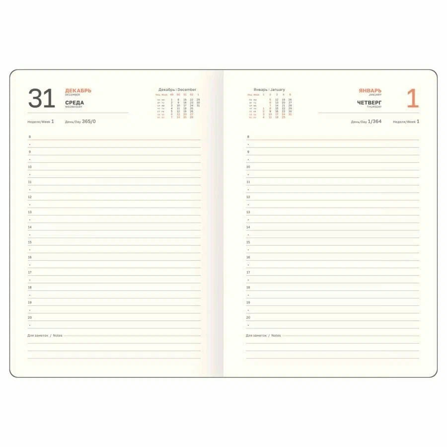 Ежедневник датированный 2026г, А5, 176л, твердый переплет, кожзам, BG Horse. Shade, цветной срез, с резинкой.